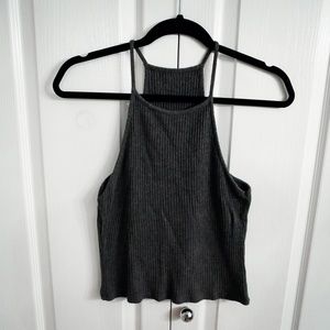 BRANDY MELVILLE - Ribbed High-Neck Tank - OS